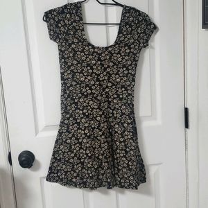 Black and cream floral dress